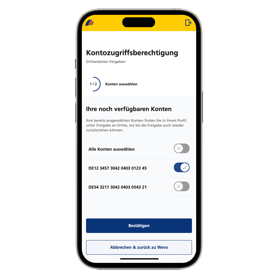 Einrichtung Wero in der Postbank App